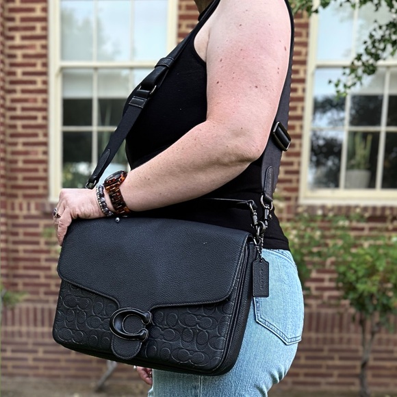Coach Handbags - Coach Soft Tabby Messenger In Signature Leather in Black